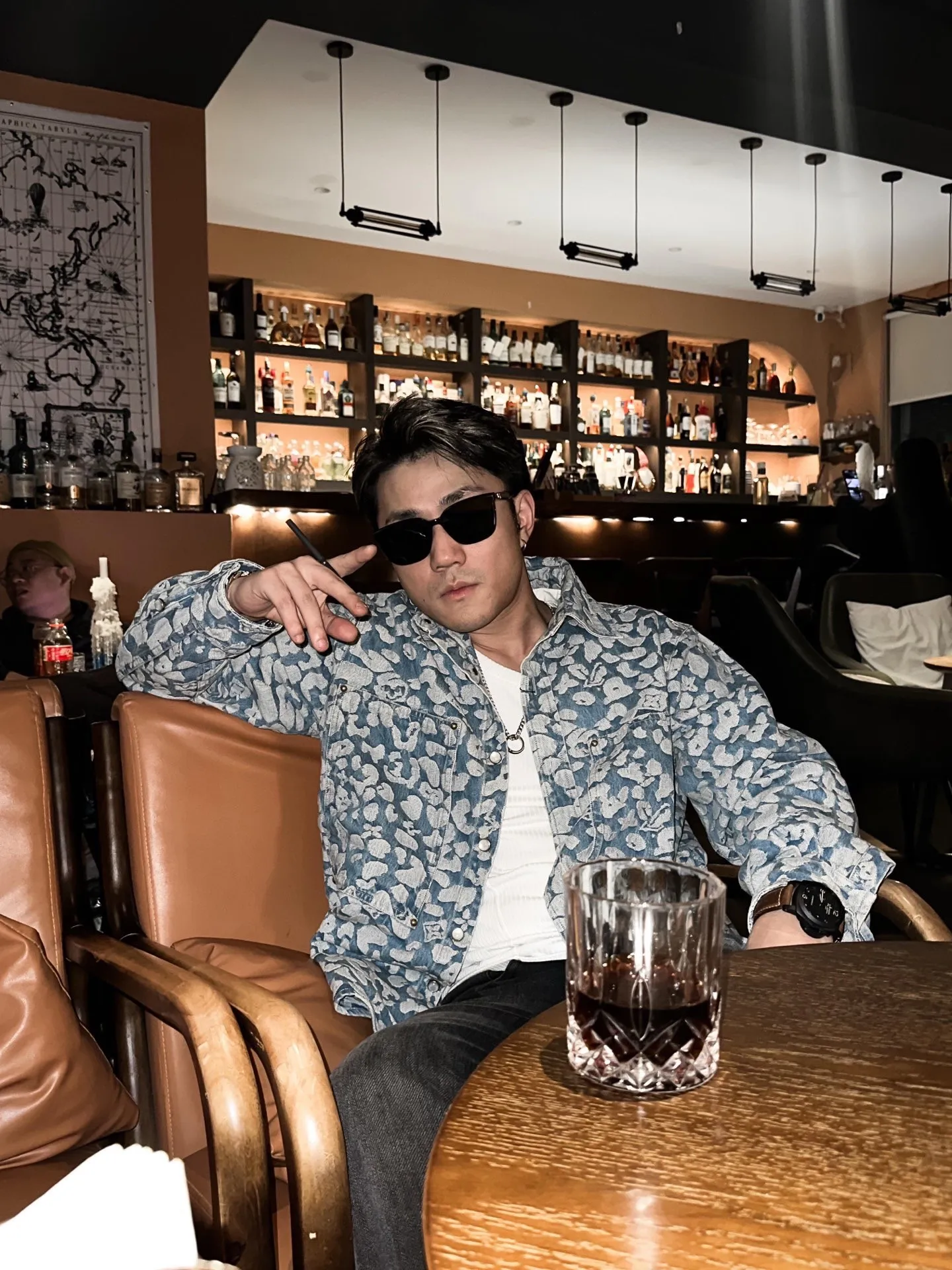 Louis Vuitton/Louis Vuitton Nigo joint style burnt flower work denim jacket
